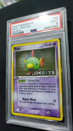 2005 Pokemon: NATU 66/107 - [Reverse Holo] - [EX Deoxys Set] - Mint - PSA 9 - Image 2