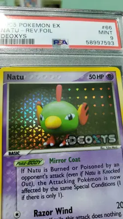 2005 Pokemon: NATU 66/107 - [Reverse Holo] - [EX Deoxys Set] - Mint - PSA 9 - Image 3