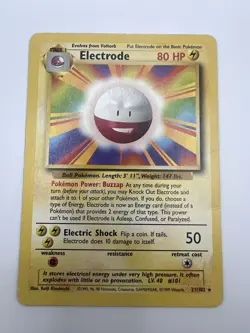 TCG Pokemon Base Set Electrode 21/102, Rare DAMAGED - Image 1