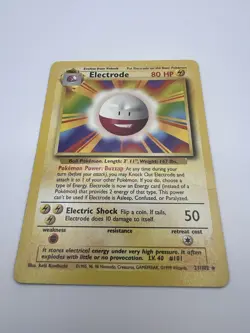 TCG Pokemon Base Set Electrode 21/102, Rare DAMAGED - Image 2