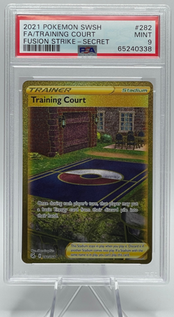 2021 POKEMON SWORD & SHIELD FUSION STRIKE-SECRET #282 FA/TRAINING COURT PSA 9 - Image 1