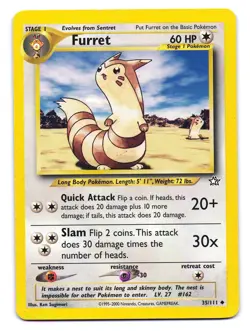 Furret 35/111 Uncommon Neo Genesis Pokemon Unlimited MP - Image 1