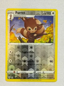 Furret 136/189 Uncommon Darkness Ablaze Pokemon Reverse Holo Near Mint - Image 1