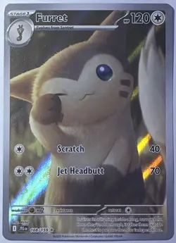 2025 Pokemon TCG Journey Together Furret Illustration Rare Holo 168/159 - Image 1