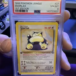 PSA 8 1999 Pokemon Jungle Snorlax 1st Edition #27 NM-MT WOTC - Image 1