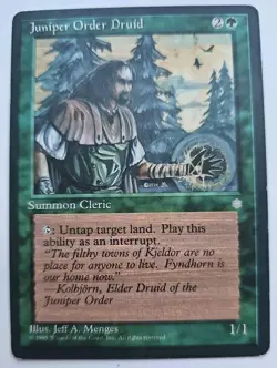 MTG Magic The Gathering Card Juniper Order Druid Summon Cleric Green Ice Age - Image 1