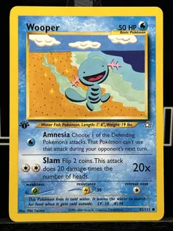 Pokemon Cards: Neo Genesis 1st Edition Common: Wooper 82/111 NM - Image 3