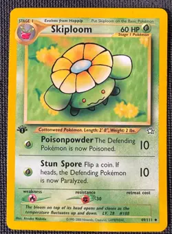 SKIPLOOM 49/111 UNCOMMON NEO GENESIS POKEMON FIRST EDITION MP/LP - Image 1