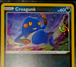Pokemon TCG Croagunk Promo SWSH245 Cosmos with HD Galaxy Swirl Free shipping - Image 2