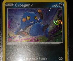 Pokemon TCG Croagunk Promo SWSH245 Cosmos with HD Galaxy Swirl Free shipping - Image 3