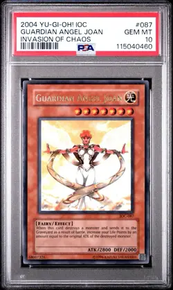 2004 Yu-Gi-Oh! Guardian Angel Joan Invasion of Chaos IOC Unlim Ultra Rare PSA 10 - Image 1