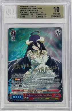 Weiss Schwarz Overlord Vol. 2 Albedo OVL/S99-E054SP SP Foil Signed BGS 10 EN - Image 1