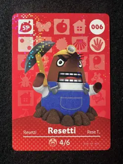 Resetti #006 Animal Crossing Amiibo Card Series 1 Foil Authentic +Tracking# - Image 1