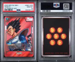 2025 DRAGON BALL SUPER CARD GAME FUSION WORLD MANGA BOOSTER 01 VEGETA PSA 10 - Image 3