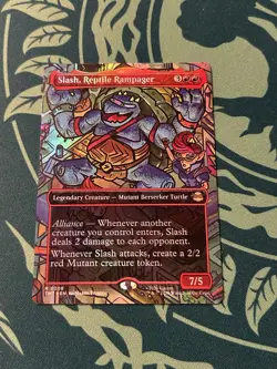Slash, Reptile Rampager Borderless Foil Teenage Mutant Ninja Turtles TMT MTG - Image 1