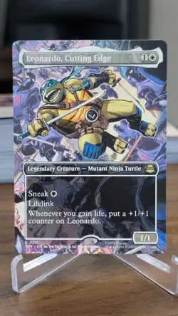 Leonardo, Cutting Edge (Borderless) R Teenage Mutant Ninja Turtles 211 NM - Image 1