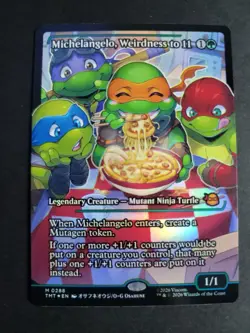 Michelangelo, Weirdness to 11 (Showcase Foil) Mythic MTG Ninja Turtles - Image 1