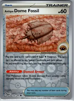 Antique Dome Fossil 152/165 Reverse Holo SV: Scarlet & Violet 151 - Pokemon - NM - Image 1