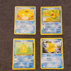 Pokemon TCG Psyduck Card Lot - 65/82, 53/62, 87/127, 100/132, 4 Cards - Image 1