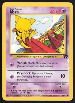 Pokemon TCG | Abra 49/82 | Common | Team Rocket | Moderately Played - Image 2