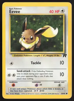 Pokemon TCG | Eevee 55/82 | Common | Team Rocket | Moderately Played - Image 2