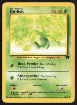 Pokemon TCG | Oddish 63/82 | Common | Team Rocket | Moderately Played - Image 2
