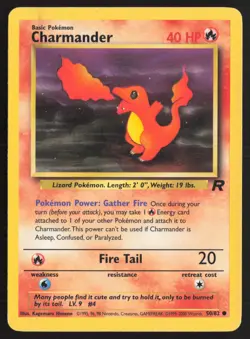 Pokemon TCG | Charmander 50/82 | Common | Team Rocket | Moderately Played - Image 2