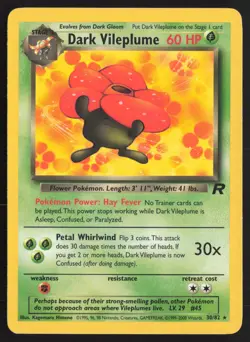 Pokemon TCG | Dark Vileplume 30/82 | Rare | Team Rocket | Moderately Played - Image 2