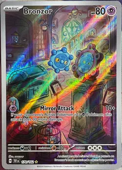 Bronzor Illustration Rare Holo - 170/162 - Temporal Forces Pokemon 2024 - Image 1