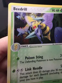 Pokemon Beedrill 1/112 Fire Red Leaf Green Holo Rare With SWIRL 🌀 - Image 3