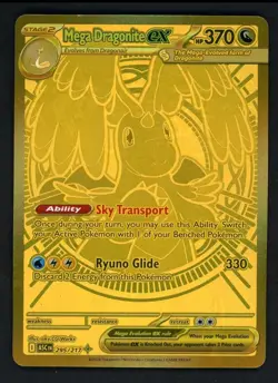 Pokemon Mega Dragonite EX Gold Secret Rare Full Art Holo Card 295/217 - Image 1