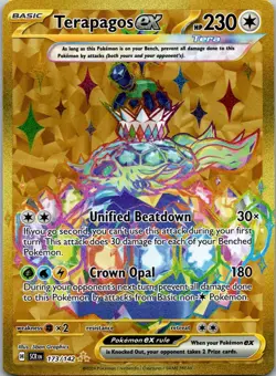 Pokemon Terapagos ex Hyper Rare Pokemon TCG Stellar Crown 173/142 - Image 1