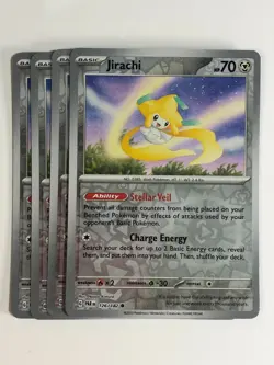 Pokemon TCG Paradox Rift 4x Playset Reverse Holographic Jirachi 126/182 NM - Image 1