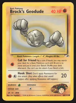 Pokemon TCG | Brock's Geodude 66/132 | Common | Gym Heroes | Moderately Played - Image 2
