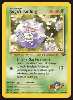 Pokemon TCG | Koga's Koffing 79/132 | Common | Gym Challenge | Moderately Played - Image 2
