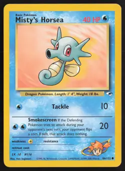 Pokemon TCG | Misty's Horsea 86/132 | Common | Gym Heroes | Moderately Played - Image 2