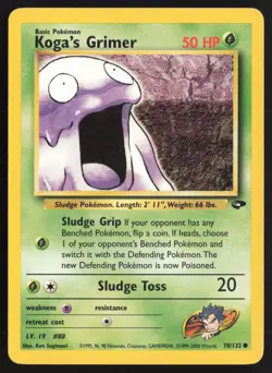 Pokemon TCG | Koga's Grimer 78/132 | Common | Gym Challenge | Moderately Played - Image 2