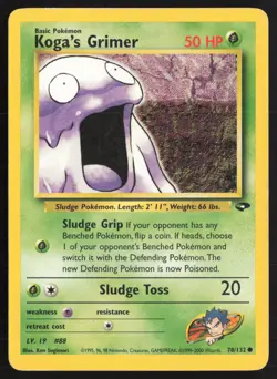Pokemon TCG | Koga's Grimer 78/132 | Common | Gym Challenge | Moderately Played - Image 2