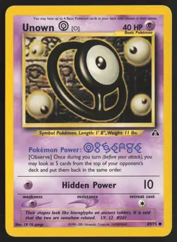 Pokemon TCG | Unown [O] 69/75 | Common | Neo Discovery | Moderately Played - Image 2