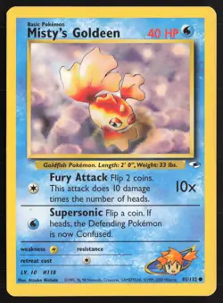 Pokemon TCG | Misty's Goldeen 85/132 | Common | Gym Heroes | Moderately Played - Image 2