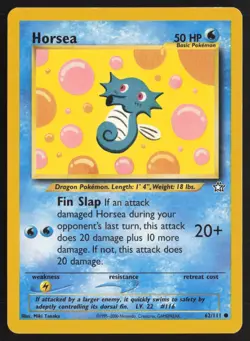 Pokemon TCG | Horsea 62/111 | Common | Neo Genesis | Moderately Played - Image 2