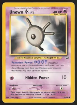 Pokemon TCG | Unown [K] 58/64 | Common | Neo Revelation | Moderately Played - Image 2