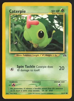 Pokemon TCG | Caterpie 53/75 | Common | Neo Discovery | Moderately Played - Image 2