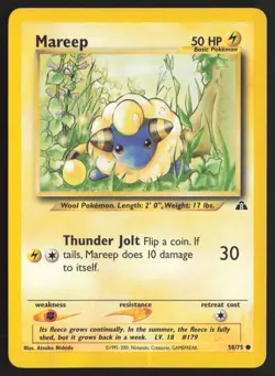 Pokemon TCG | Mareep 58/75 | Common | Neo Discovery | Moderately Played - Image 2