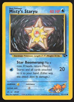 Pokemon TCG | Misty's Staryu 92/132 | Common | Gym Challenge | Moderately Played - Image 2