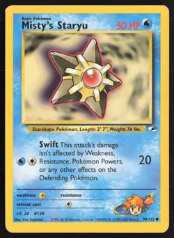 Pokemon TCG | Misty's Staryu 90/132 | Common | Gym Heroes | Moderately Played - Image 2