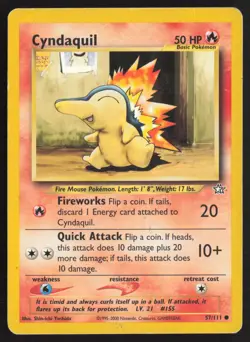 Pokemon TCG | Cyndaquil 57/111 | Common | Neo Genesis | Moderately Played - Image 2