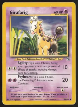 Pokemon TCG | Girafarig 58/111 | Common | Neo Genesis | Moderately Played - Image 2