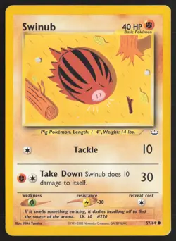 Pokemon TCG | Swinub 57/64 | Common | Neo Revelation | Moderately Played - Image 2