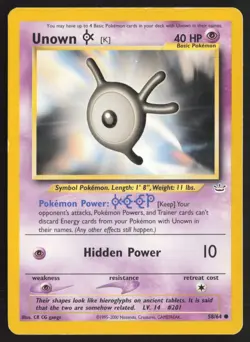 Pokemon TCG | Unown [K] 58/64 | Common | Neo Revelation | Moderately Played - Image 2